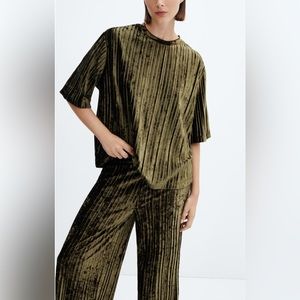 MANGO Green Velvet Set - Size Small